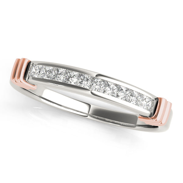 Channel Set Half Eternity Ring in Gold & Platinum