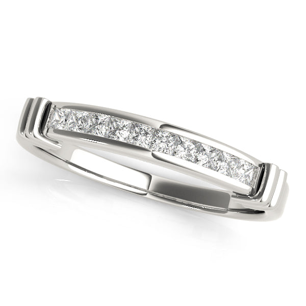 Channel Set Half Eternity Ring in Gold & Platinum