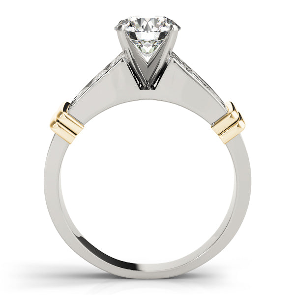 Regal Sidestone Princess Diamond Engagement Ring in 10K/14K gold and platinum with certified lab-grown or natural diamonds