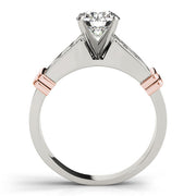 Regal Sidestone Princess Diamond Engagement Ring in 10K/14K gold and platinum with certified lab-grown or natural diamonds