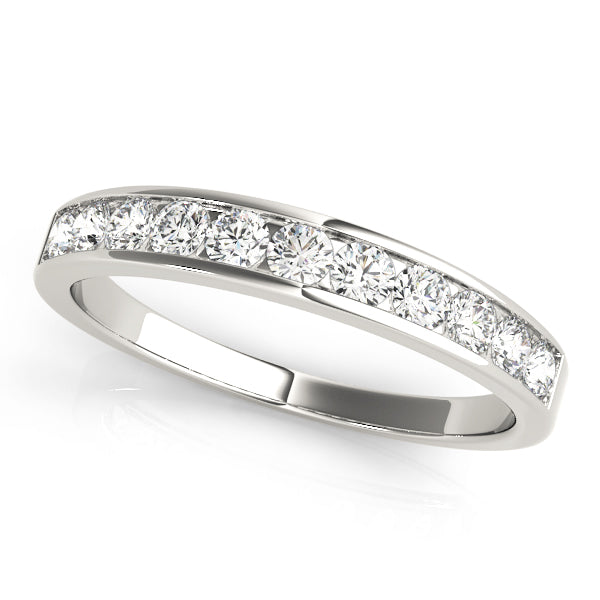 Channel Set Half Eternity Ring in Gold & Platinum