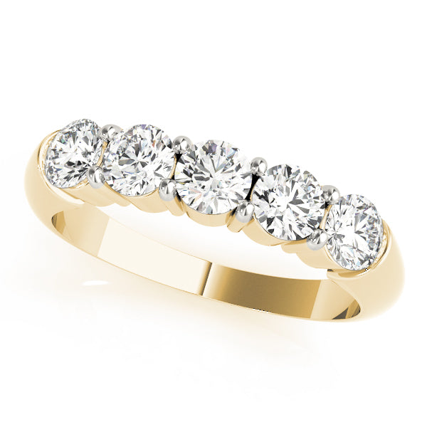 Prong Set Half Eternity Ring in 10K/14K gold and platinum with certified lab-grown or natural diamonds