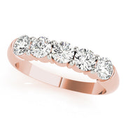 Prong Set Half Eternity Ring in Gold & Platinum