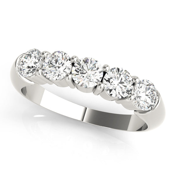 Prong Set Half Eternity Ring in Gold & Platinum