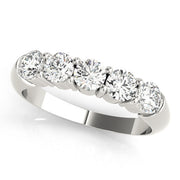 Prong Set Half Eternity Ring in Gold & Platinum