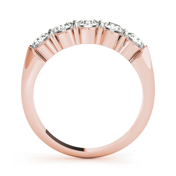 Prong Set Half Eternity Ring in Gold & Platinum