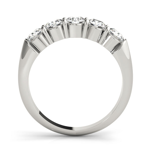 Prong Set Half Eternity Ring in Gold & Platinum