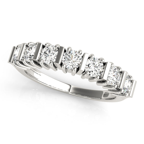 Bar Set Half Eternity Ring in 10K/14K gold and platinum with certified lab-grown or natural diamonds
