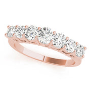 7-Stone Prong Set Half Eternity Ring in Gold & Platinum