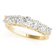 7-Stone Prong Set Half Eternity Ring in 10K/14K gold and platinum with certified lab-grown or natural diamonds