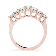 7-Stone Prong Set Half Eternity Ring in Gold & Platinum