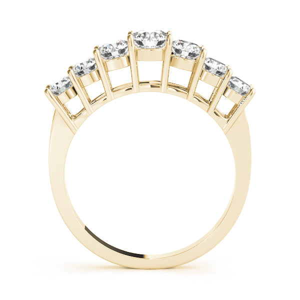 7-Stone Prong Set Half Eternity Ring in Gold & Platinum
