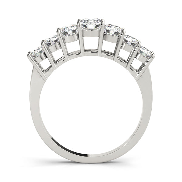 7-Stone Prong Set Half Eternity Ring in Gold & Platinum