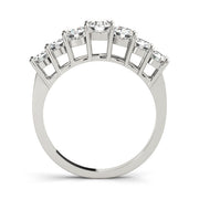 7-Stone Prong Set Half Eternity Ring in Gold & Platinum