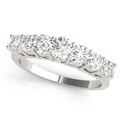 7-Stone Prong Set Half Eternity Ring in Gold & Platinum
