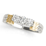 Prong Set Half Eternity Ring in 10K/14K gold and platinum with certified lab-grown or natural diamonds