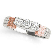 Prong Set Half Eternity Ring in Gold & Platinum