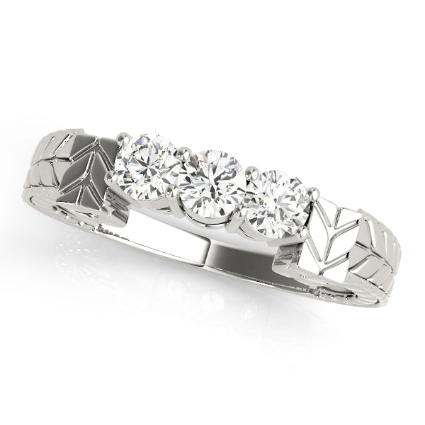 Prong Set Half Eternity Ring in Gold & Platinum