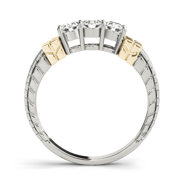 Prong Set Half Eternity Ring in Gold & Platinum