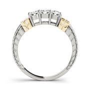 Prong Set Half Eternity Ring in Gold & Platinum