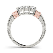 Prong Set Half Eternity Ring in Gold & Platinum
