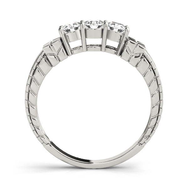 Prong Set Half Eternity Ring in Gold & Platinum