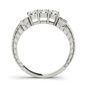 Prong Set Half Eternity Ring in Gold & Platinum