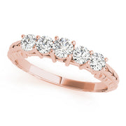 Prong Set Filigree Half Eternity Ring in Gold & Platinum