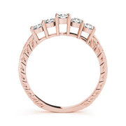 Prong Set Filigree Half Eternity Ring in Gold & Platinum