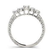 Prong Set Filigree Half Eternity Ring in Gold & Platinum