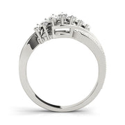 Nature Filigree Milgrain Marquise Half Eternity Ring in Gold & Platinum