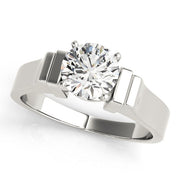 Noble Solitaires Round Diamond Engagement Ring in 10K/14K gold and platinum with certified lab-grown or natural diamonds