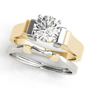 Noble Solitaires Round Diamond Engagement Ring in 10K/14K gold and platinum with certified lab-grown or natural diamonds