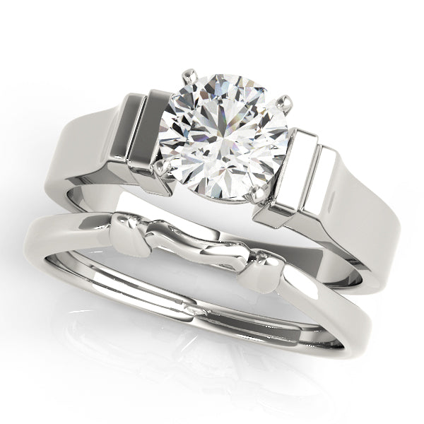 Noble Solitaires Round Diamond Engagement Ring in 10K/14K gold and platinum with certified lab-grown or natural diamonds