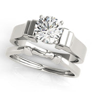 Noble Solitaires Round Diamond Engagement Ring in 10K/14K gold and platinum with certified lab-grown or natural diamonds