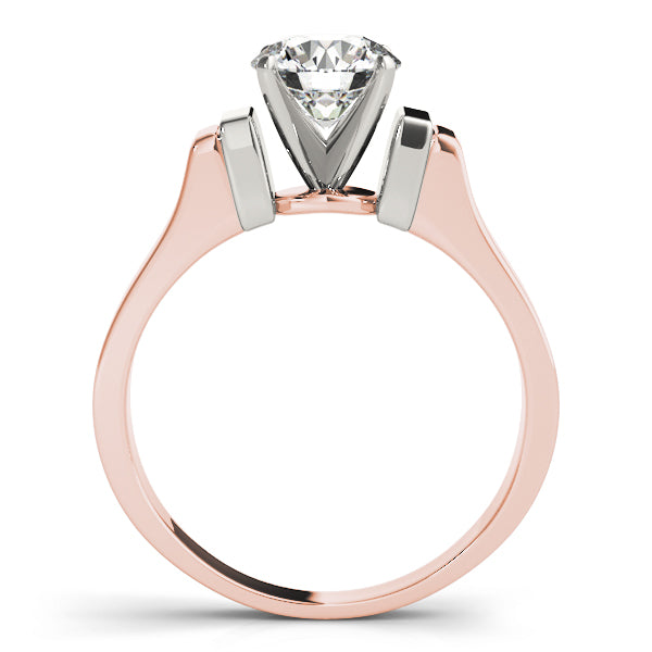Noble Solitaires Round Diamond Engagement Ring in 10K/14K gold and platinum with certified lab-grown or natural diamonds