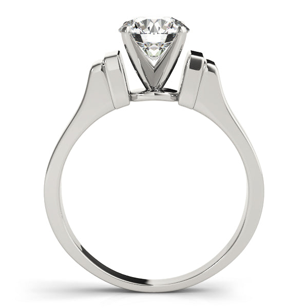 Noble Solitaires Round Diamond Engagement Ring in 10K/14K gold and platinum with certified lab-grown or natural diamonds
