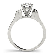 Noble Solitaires Round Diamond Engagement Ring in 10K/14K gold and platinum with certified lab-grown or natural diamonds
