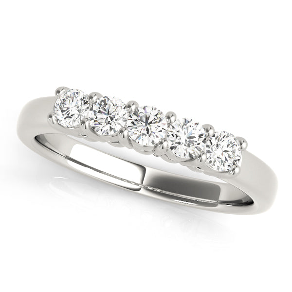 Prong Set Half Eternity Ring in 10K/14K gold and platinum with certified lab-grown or natural diamonds