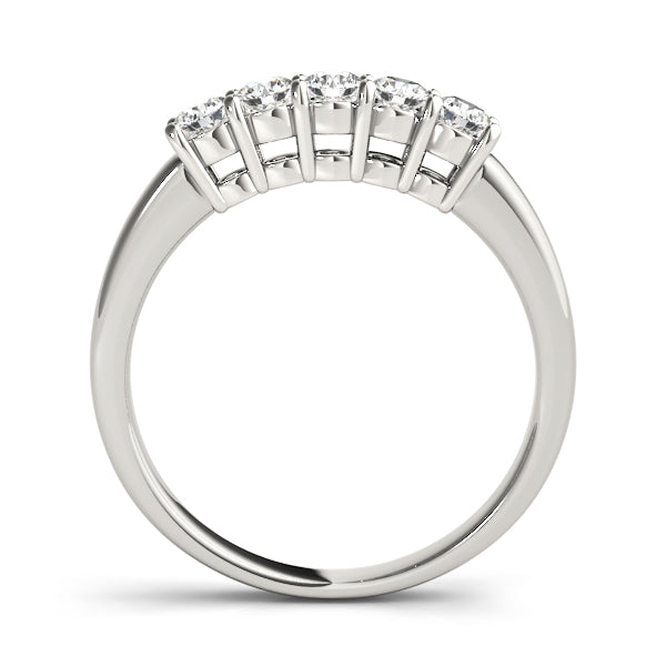 Prong Set Half Eternity Ring in Gold & Platinum