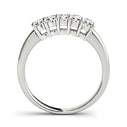 Prong Set Half Eternity Ring in Gold & Platinum