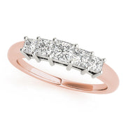 Fancy Princess Half Eternity Ring in Gold & Platinum