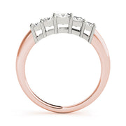 Fancy Princess Half Eternity Ring in Gold & Platinum
