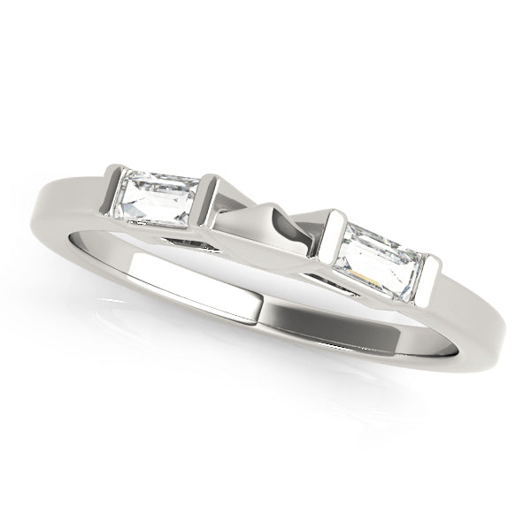 Baguette Half Eternity Ring in Gold & Platinum