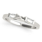 Baguette Half Eternity Ring in Gold & Platinum
