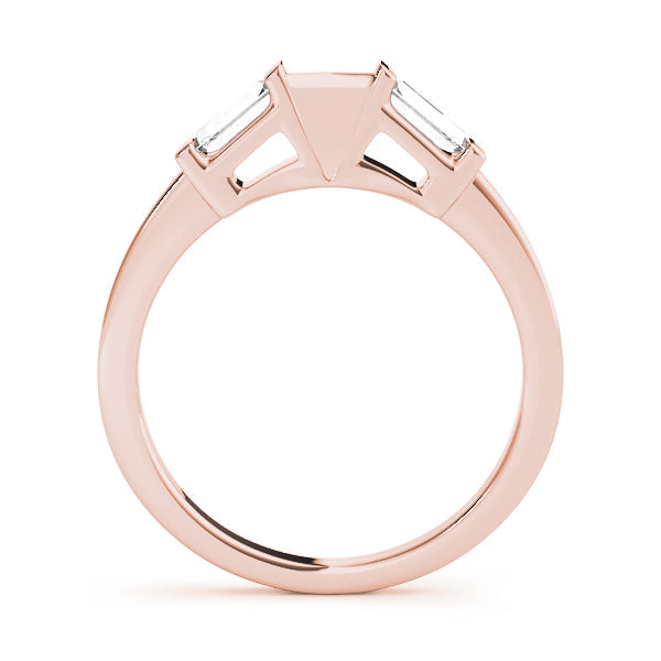 Baguette Half Eternity Ring in Gold & Platinum