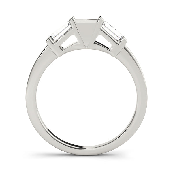 Baguette Half Eternity Ring in Gold & Platinum