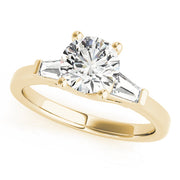 Heirloom Fancy Shape Baguette Remounts Round Diamond Engagement Ring in 10K/14K gold and platinum with certified lab-grown or natural diamonds