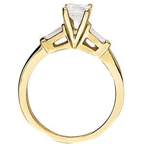 Heirloom Fancy Shape Baguette Remounts Round Diamond Engagement Ring in 10K/14K gold and platinum with certified lab-grown or natural diamonds