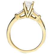 Heirloom Fancy Shape Baguette Remounts Round Diamond Engagement Ring in 10K/14K gold and platinum with certified lab-grown or natural diamonds
